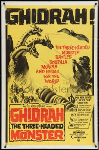 3y0864 GHIDRAH THE THREE HEADED MONSTER 1sh 1965 Toho, he battles Godzilla, Mothra & Rodan!