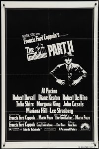 3y0869 GODFATHER PART II 1sh 1974 art of Al Pacino in Francis Ford Coppola classic sequel!