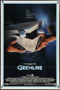 3y0878 GREMLINS 1sh 1984 cute, clever, mischievous, dangerous, Joe Dante Christmas horror comedy!