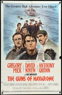 3y0879 GUNS OF NAVARONE 1sh 1961 Gregory Peck, David Niven & Anthony Quinn by Howard Terpning!