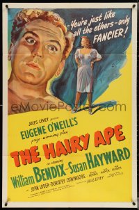 3y0880 HAIRY APE 1sh 1944 written by Eugene O'Neill, cool artwork of William Bendix & Susan Hayward!