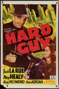 3y0882 HARD GUY 1sh 1941 Jack La Rue, Mary Healy, cool artwork of city skyline!