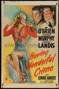 3y0883 HAVING WONDERFUL CRIME 1sh 1944 sexy Carole Landis, Pat O'Brien, George Murphy!