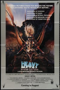 3y0886 HEAVY METAL teaser 1sh 1981 classic musical animation, Chris Achilleos fantasy art!