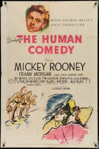 3y0898 HUMAN COMEDY style D 1sh 1943 Mickey Rooney & Butch Jenkins, from William Saroyan story!