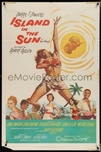 3y0910 ISLAND IN THE SUN 1sh 1957 James Mason, Joan Fontaine, Dorothy Dandridge, Harry Belafonte