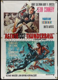 3y0112 THUNDERBALL Italian 1p R1970s two art images of Sean Connery as secret agent James Bond 007!