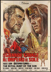 3y0094 ROYAL HUNT OF THE SUN Italian 2p 1970 Franco art of Christopher Plummer & Robert Shaw!