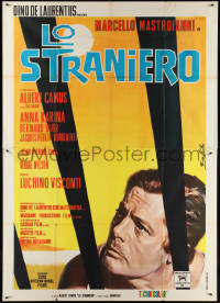 3y0095 STRANGER Italian 2p 1968 Luchino Visconti's Lo Straniero, Nistri art of Marcello Mastroianni!