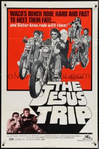 3y0918 JESUS TRIP 1sh 1971 great artwork of nun Sister Anna riding with outlaw bikers gang!