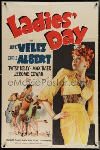 3y0931 LADIES' DAY 1sh 1943 art of sexy Lupe Velez, plus baseball player Eddie Albert!