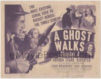 3y0515 BRENDA STARR REPORTER chapter 4 TC 1945 Joan Woodbury newspaper serial, A Ghost Walks!