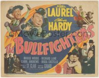 3y0518 BULLFIGHTERS TC 1945 great wacky cartoon artwork & photos of Stan Laurel & Oliver Hardy!