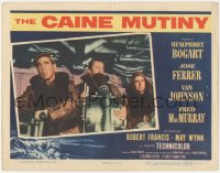 3y0586 CAINE MUTINY LC 1954 close-up of Humphrey Bogart & Van Johnson on ship's bridge!