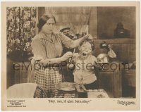 3y0589 COMMENCEMENT DAY LC 1924 Mickey Daniels gets an unexpected bath from mom, Our Gang, rare!