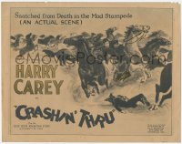 3y0519 CRASHIN' THRU TC 1923 Harry Carey Sr. snatched woman from death in mad stampede, ultra rare!