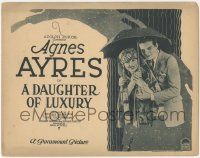 3y0520 DAUGHTER OF LUXURY TC 1922 c/u of Agnes Ayres & Tom Gallery under umbrella, very rare!