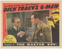 3y0597 DICK TRACY'S G-MEN chapter 1 LC 1939 man shows knife to Byrd, full-color, serial, Master Spy!