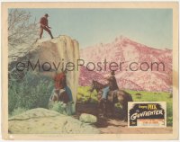 3y0614 GUNFIGHTER LC #7 1950 Gregory Peck standing on rock w/ guns on brothers of man he killed!