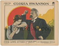 3y0616 HER LOVE STORY LC 1924 c/u of Gloria Swanson cowering from angry George Fawcett, ultra rare!