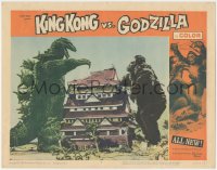 3y0632 KING KONG VS. GODZILLA LC #4 1963 special fx image of the 2 mightiest monsters battling!