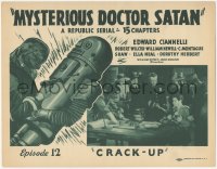 3y0547 MYSTERIOUS DOCTOR SATAN chapter 12 TC 1940 Republic serial with masked hero vs. funky robot!