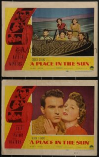 3y0736 PLACE IN THE SUN 2 LCs 1951 George Stevens classic, Montgomery Clift, Elizabeth Taylor!