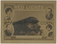 3y0651 RED LIGHTS gold LC 1923 Marie Prevost, plunging train car hanging at edge of precipice, rare!