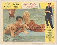 3y0664 THAT TOUCH OF MINK LC #2 1962 c/u of barechested Cary Grant & Doris Day in swimming pool!