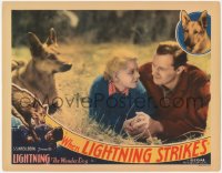 3y0674 WHEN LIGHTNING STRIKES LC 1934 German Shepherd dog hero with Ralph Bushman & Alice Dahl!