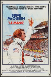 3y0936 LE MANS 1sh 1971 Tom Jung artwork of race car driver Steve McQueen waving at fans!