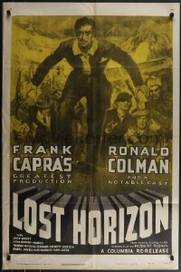 3y0946 LOST HORIZON 1sh R1948 Ronald Colman w/gun & others over John Howard, Frank Capra