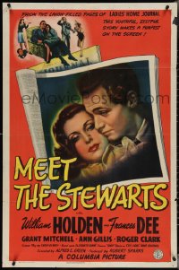 3y0956 MEET THE STEWARTS 1sh 1942 close-up of William Holden & Frances Dee!