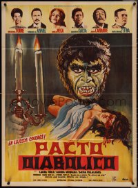 3y0384 PACTO DIABOLICO Mexican poster 1969 Jaime Salvador's Pacto diabolico, horror art!