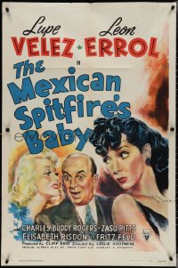 3y0958 MEXICAN SPITFIRE'S BABY 1sh 1941 Lupe Velez & Leon Errol adopt 20 year-old Marion Martin!