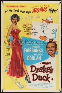 3y0963 MISTER DRAKE'S DUCK 1sh 1951 Douglas Fairbanks' duck lays radioactive eggs, Val Guest!