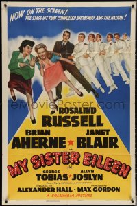 3y0977 MY SISTER EILEEN style B 1sh 1942 Rosalind Russell in stage hit that convulsed Broadway!