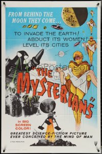 3y0978 MYSTERIANS 1sh 1959 they're abducting Earth's women & leveling its cities, RKO printing!