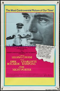 3y0984 NIGHT PORTER 1sh 1974 Il Portiere di notte, Bogarde, topless Charlotte Rampling in Nazi hat!