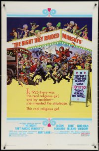 3y0985 NIGHT THEY RAIDED MINSKY'S 1sh 1968 Frank Frazetta art of huge crowd raided by cops!