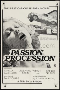 3y1005 PASSION PROCESSION 23x35 1sh 1976 wild action images from first car chase porn movie!