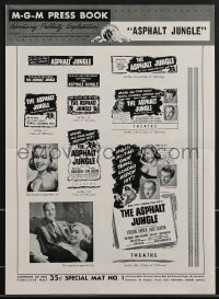 3y0003 ASPHALT JUNGLE pressbook R1954 Marilyn Monroe, Sterling Hayden, John Huston classic, rare!