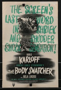 3y0360 BODY SNATCHER pressbook 1945 Boris Karloff robbing body from graveyard, very rare!