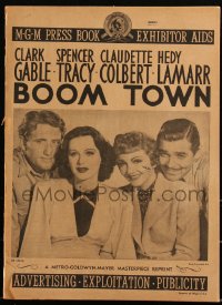 3y0006 BOOM TOWN pressbook R1946 Clark Gable, Spencer Tracy, Claudette Colbert, Hedy Lamarr, rare!