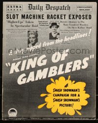 3y0368 KING OF GAMBLERS pressbook 1937 Claire Trevor, gambling addict Lloyd Nolan, very rare!