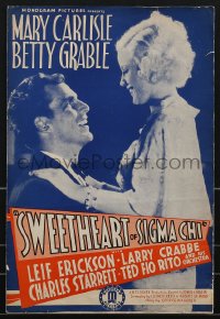 3y0020 SWEETHEART OF SIGMA CHI pressbook R1930s Mary Carlisle & Buster Crabbe, very rare!