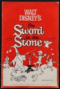 3y0021 SWORD IN THE STONE pressbook 1964 Disney's cartoon story of King Arthur & Merlin the Wizard!