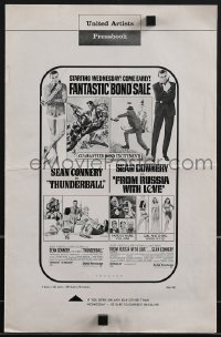 3y0374 THUNDERBALL/FROM RUSSIA WITH LOVE pressbook 1968 sale of 2 of Sean Connery's best Bond roles!