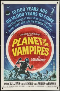 3y1020 PLANET OF THE VAMPIRES 1sh 1965 Mario Bava, beings of the future who rule demon planet!