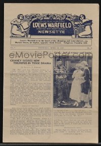 3y1228 LOEW'S WARFIELD NEWSETTE magazine 1927 Lon Chaney Sr. & Renee Adoree in Mr. Wu!